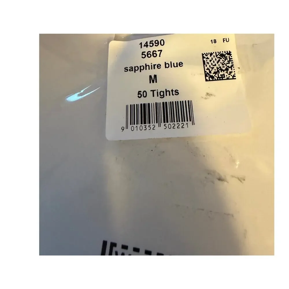Wolford Sapphire Blue 50 Denier Tights Size M